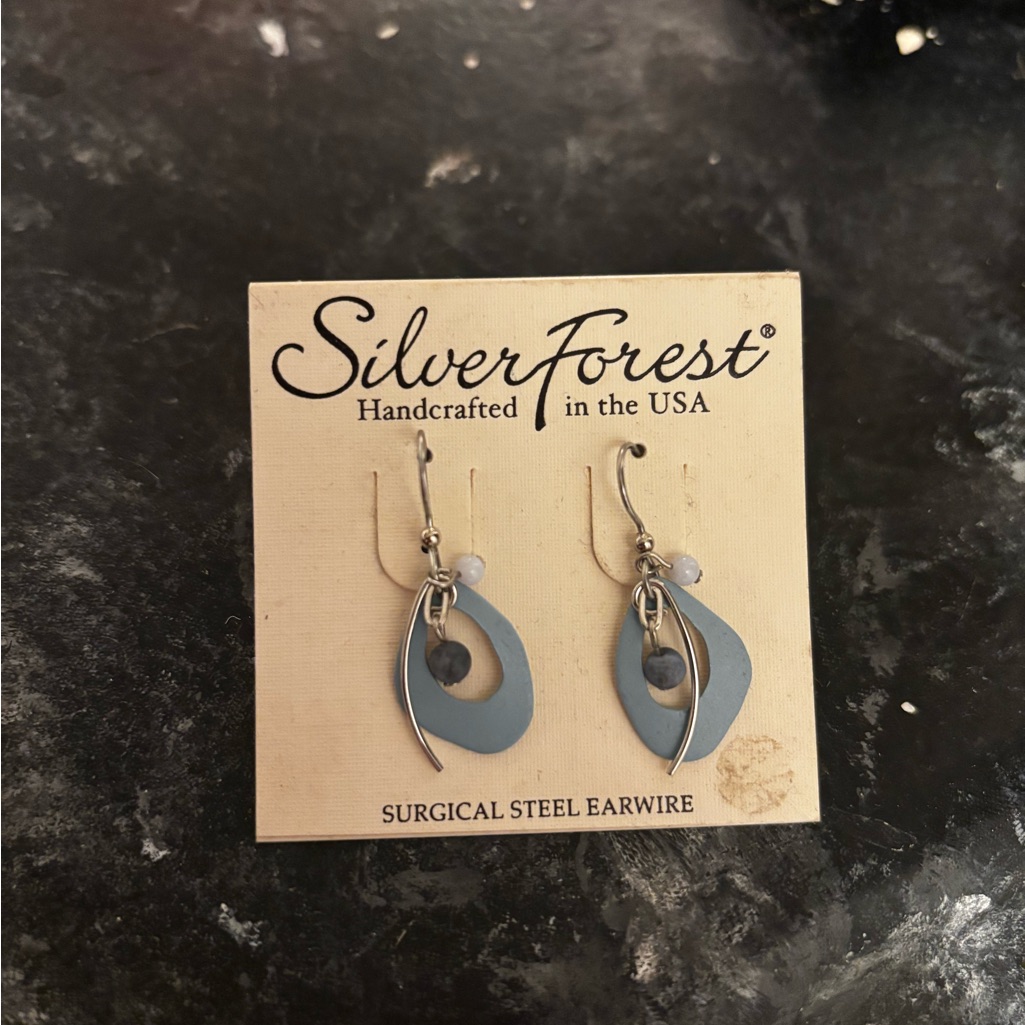 Silver Forest Gray And Silver Earrings 15$